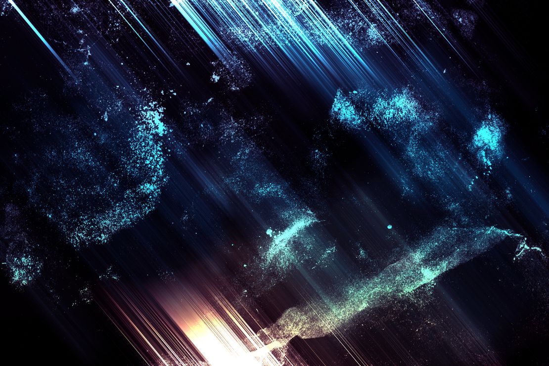 Abstract representation of moving rays of light