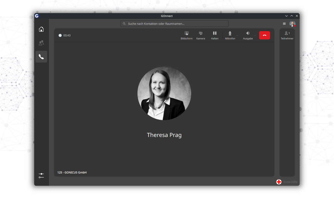 Oberflächenansicht der Telefonie